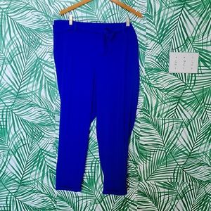Electric Blue Crepe Tapered Pant